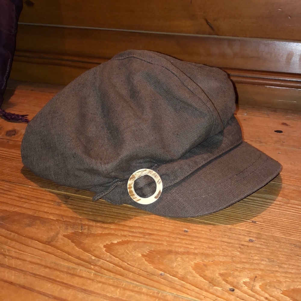 Nine West Brown Newsboy Cap Hat
